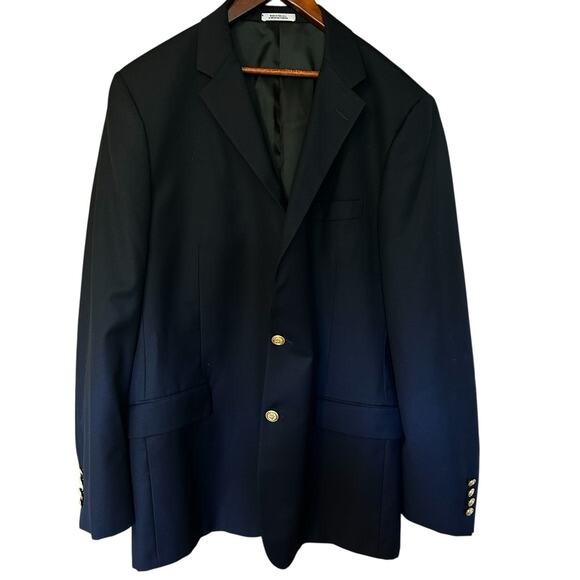 Hickey Freeman Men’s Millburn II 100% Wool Sports Coat/Jacket Navy Blue Sz. 48L - Picture 1 of 12